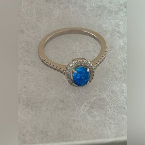 Turquoise genuine stone sterling silver 925 size 8